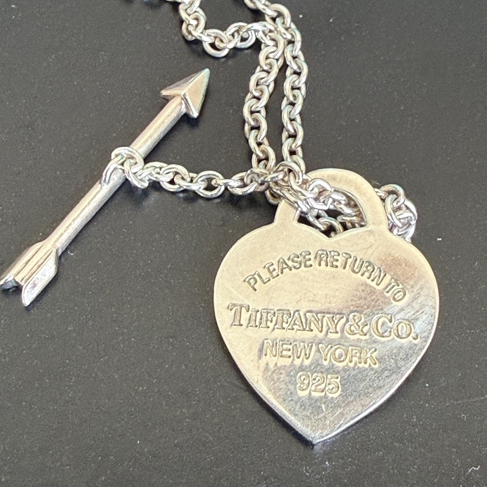 Tiffany & Co. Silver Heart Pendant with Arrow